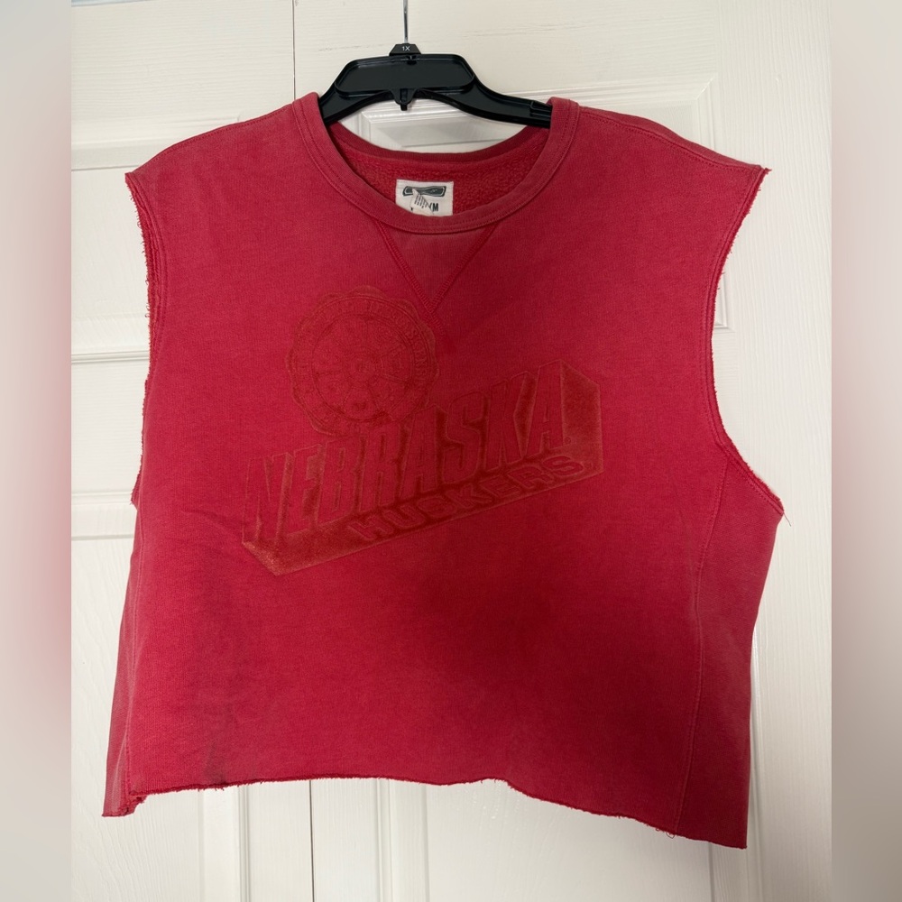 Tailgate Nebraska Huskers Cropped Sweatshirt‎ Tank Top